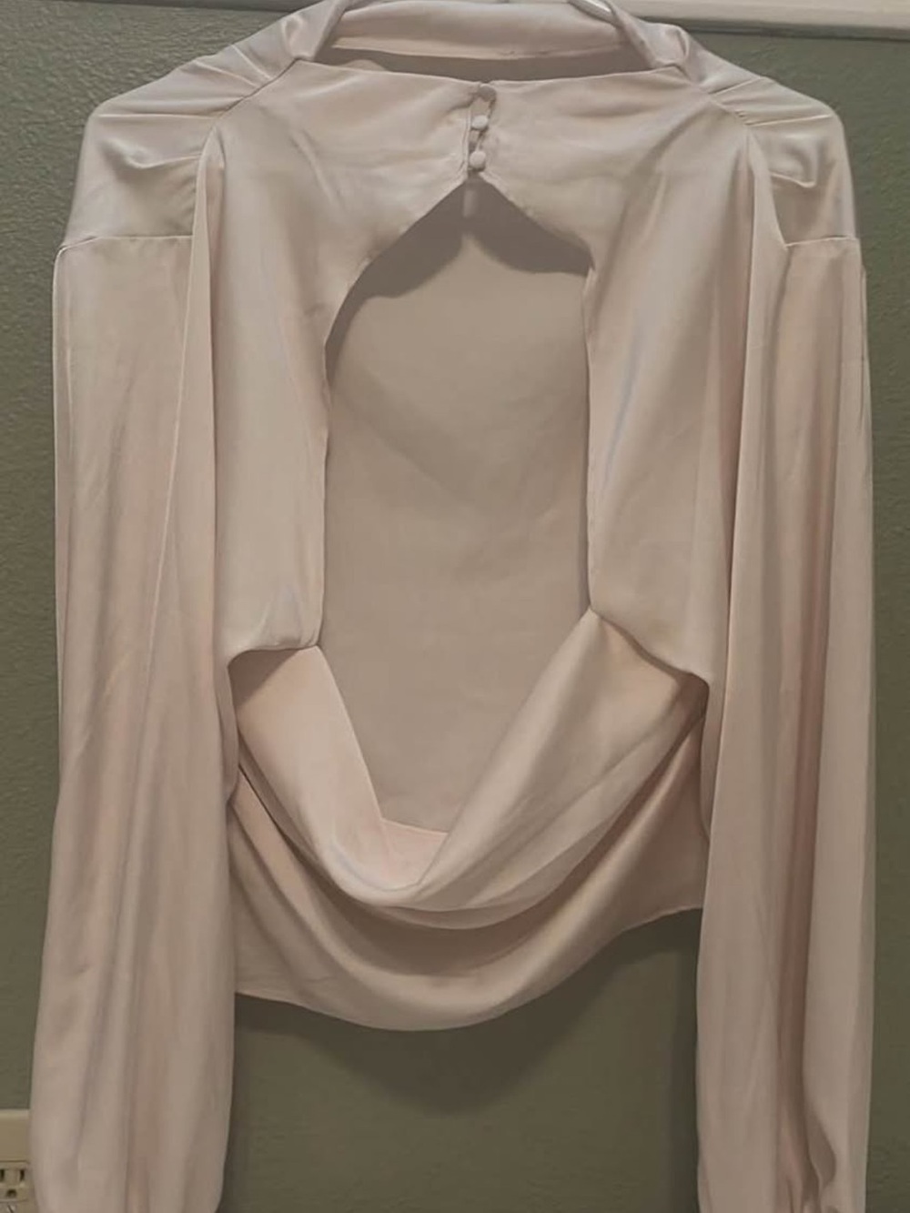 ASTR Cream Button-Down Draped-Back Blouse - Picture 2 of 2